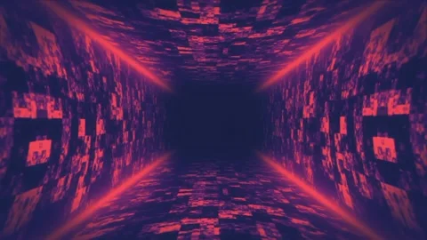 Red Tunnel Lights Animation Loop  Stock Footage 238541943