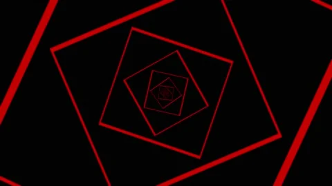 Red tunnel of pentagons flying into the void. Stock Footage 200963610
