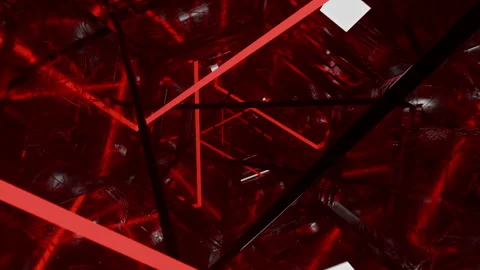 Red tunnel seamless camera rotation, glowing neon tubes VJ loop Stock Footage 280048278