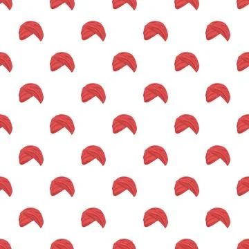 Red turban pattern creating an ethnic seamless background Stock Illustration