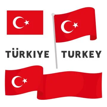 Red turkey flag flick vector illustration Stock Illustration