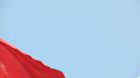 Red Turkish Flag Stock Footage 684025