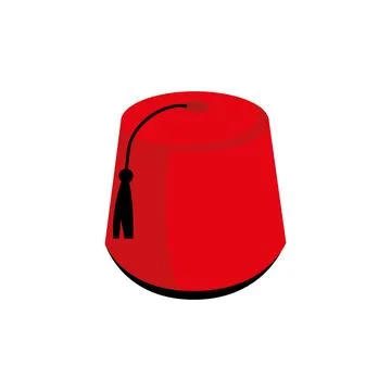 Red turkish hat fez vector isolated, turkish symbols Illustrazione stock