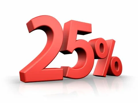 Red twenty five percent Stock Illustration