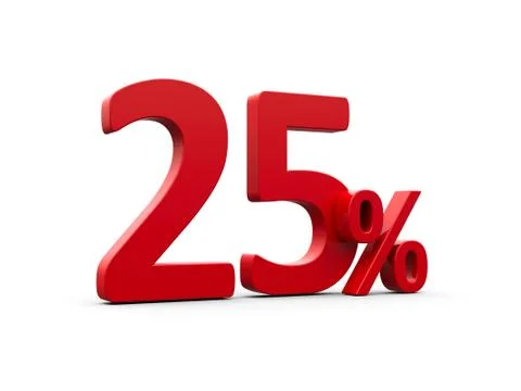 Red twenty five percent Stock Illustration