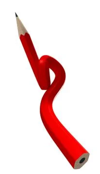 Red twisted pencil Stock Illustration