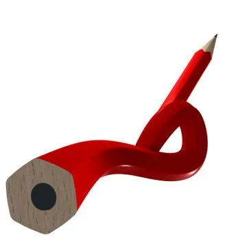 Red twisted pencil Stock Illustration