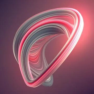 Red twisted shape. Computer generated abstract geometric 3D render Stock Illustration