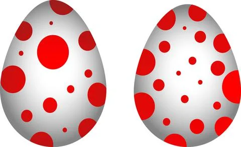 Red two chicken easter eggs Illustrazione stock
