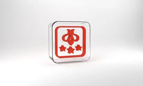 Red Type of bee icon isolated on grey background. Sweet natural food. Honeybee Illustrazione stock