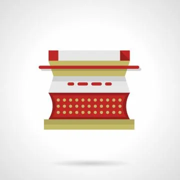 Red type writer flat color vector icon Stock Illustration
