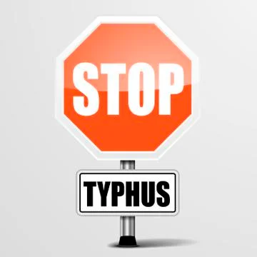 Red typhus stop sign 스톡 일러스트