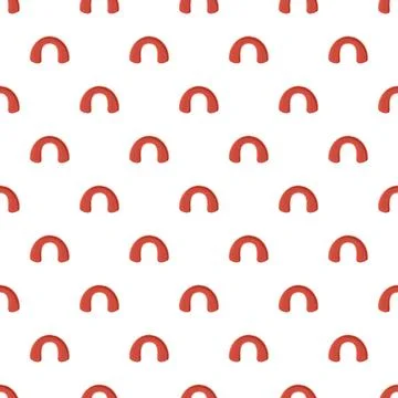 Red u shape arc seamless pattern background Illustrazione stock