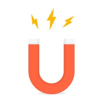 Red u-shaped magnet vector illustration 库存插图