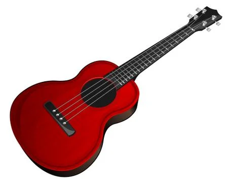 Red ukulele Stock Illustration