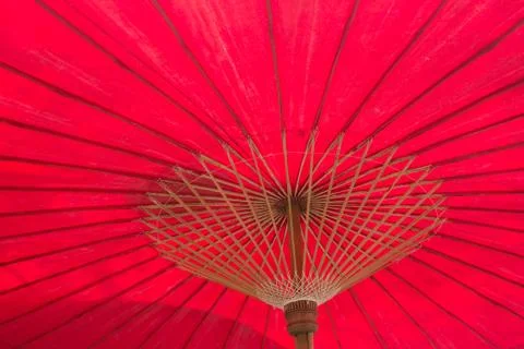 Red umbrella is background Stock Photos