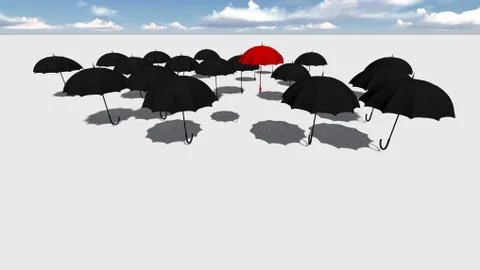 Red umbrella Stock Illustration