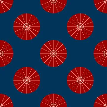 Red Umbrella on Indigo Background Stock Illustration