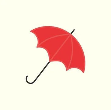 Red Umbrella Isolated on White Vector Open Parasol Stock Illustration
