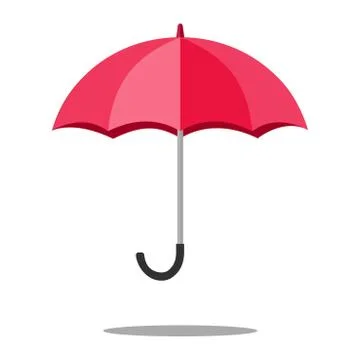 Red umbrella opened separately on a white background. Prevention concepts. Ve Stock Illustration