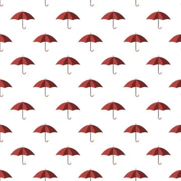 Red umbrella seamless pattern Illustrazione stock