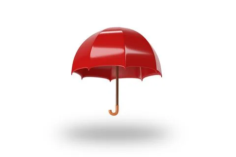 Red umbrella on white background. 3d render Stock Illustration