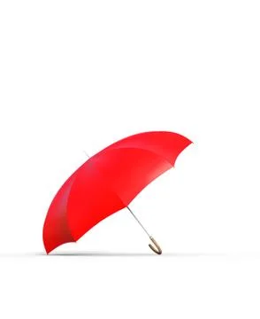 Red umbrella on white background,3d rendering Stock Illustration