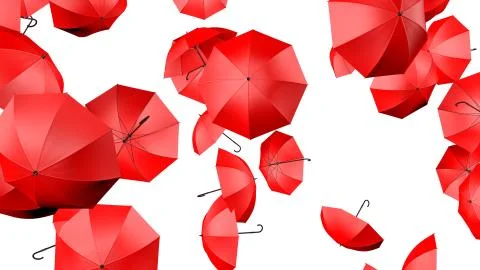 Red Umbrella on White Bg Illustrazione stock