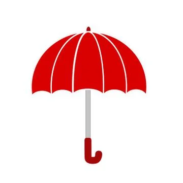 Red umbrella on white, stock vector illustration Illustrazione stock