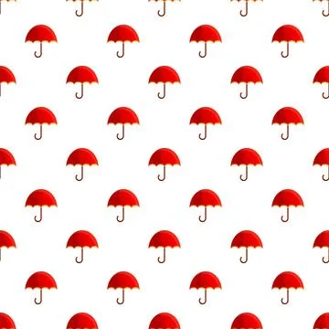 Red umbrellas seamless pattern illustrating rain protection Illustration