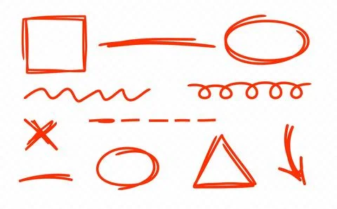 Red underline scribbles vector design Stock Illustration