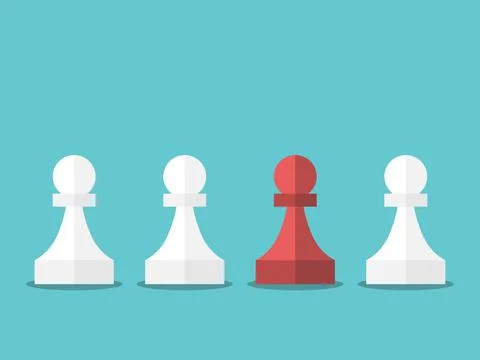 Red unique chess pawn Stock Illustration