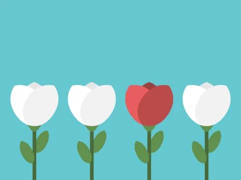 Red unique conceptual flower Stock Illustration