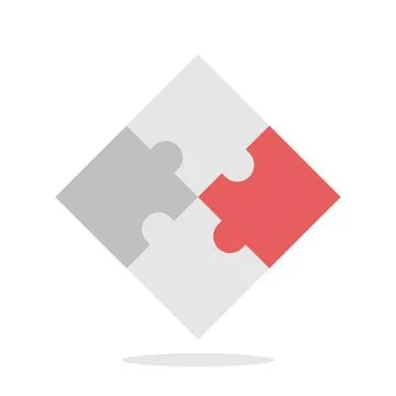 Red unique puzzle piece Stock Illustration
