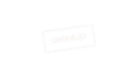 Red Unpaid Rubber Stamp Effect on White Background 4K Stock Footage 339029606