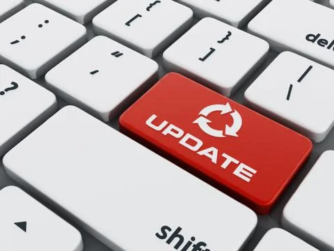 Red update key on keyboard Stock Illustration