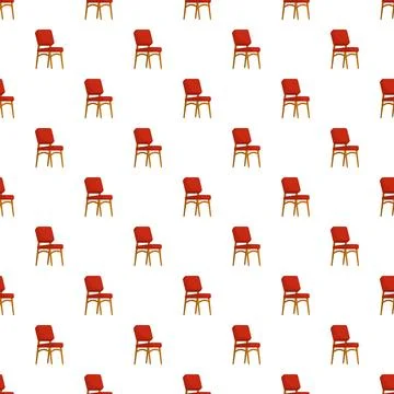 Red upholstered chairs seamless pattern on white background 스톡 일러스트
