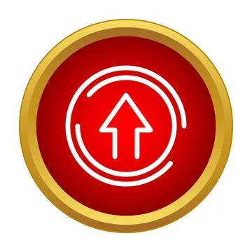 Red upload button icon showing success growth 스톡 일러스트