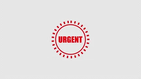 A red urgent circular rings animation on white background. Stock Footage 337079834