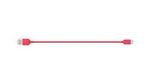 Red USB-C to USB-A cable Stock Footage 333214974