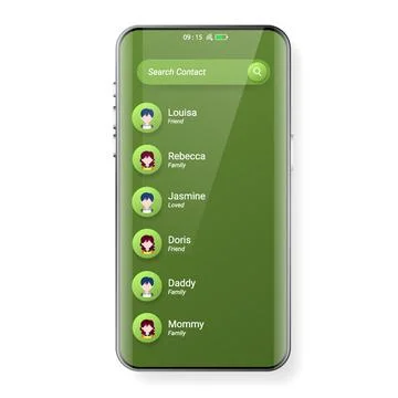 Red user interface smartphone reply message template Stock Illustration