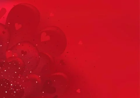 Red Valentine Background with Hearts Stock Illustration