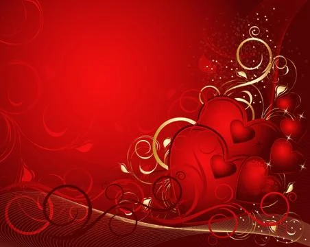 Red valentines background Stock Illustration