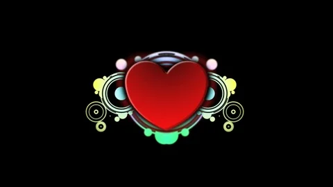 Red Valentines heart with dynamic motion design elements Video stock 73244153