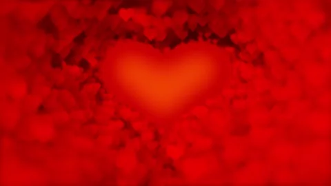 Red Valentine`s Hearts background in a 3D animation Stock Footage 238969659