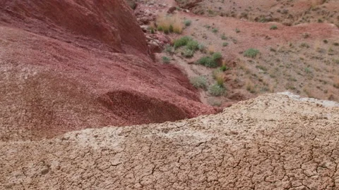 Red valley and drought Stock Footage 197509350