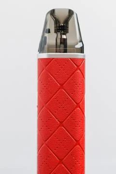 Red vaper with white background vertically Фото