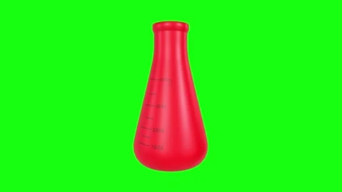 Red vase 3D rendering with green background for design projects Stock Footage 287011617