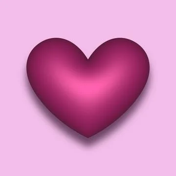 Red vector 3D heart with a shadow Stock Illustration