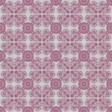 Red vector abstract seamless pattern with floral Thailand Ethnic ornaments Stock Illustration